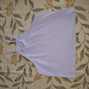 J. Crew Lavender Striped Crop Top